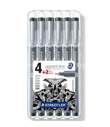 Pisak z atramentem pigmentowym Staedtler 6 sztuk, 6 grubości - Staedtler