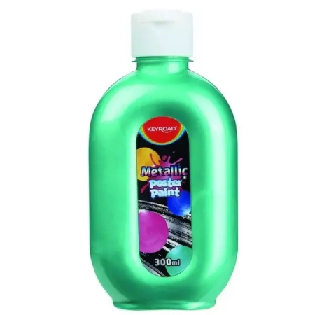 Farba plakatowa metaliczna zielona 300ml - Keyroad