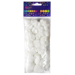 Pompony akrylowe białe 24szt mix - Dalprint dpCraft