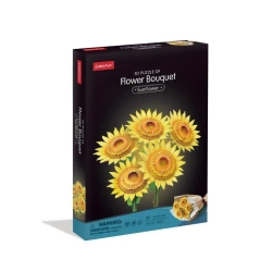 Puzzle 3D Duży bukiet kwiatów Słoneczniki - Cubic Fun