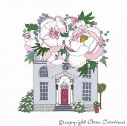 Karnet Swarovski kwadrat CL2402 Dom z kwiatami - Clear Creations