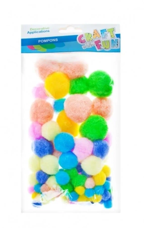 Ozdoba dekoracyjna pastelowe pompony - Craft with Fun
