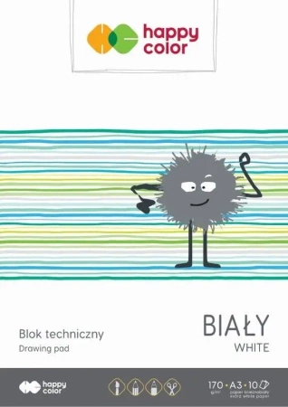 Blok techniczny biały A3/10K HAPPY COLOR - GDD