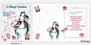 Karnet Grande + koperta wzór nr 04 Urodziny - Stamp