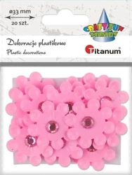 Dekoracje samoprzylepne 3D kwiaty różowe 20szt - Titanum