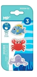 Gumka do ścierania Morskie zwierzęta 3szt - MP Main Paper