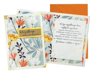 Karnet B6 Najlepsze życzenia kwiaty - Kukartka