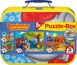Puzzle 2 x 26 + 2 x 48 w walizce Słoń Benjamin 103008 - Schmidt Puzzle