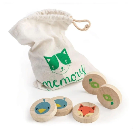 Gra memory Sprytny Kot drewniana - Tender Leaf Toys