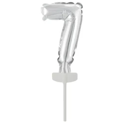 Balon foliowy mini cyfra 7 srebrna 7,5x12cm - Amscan