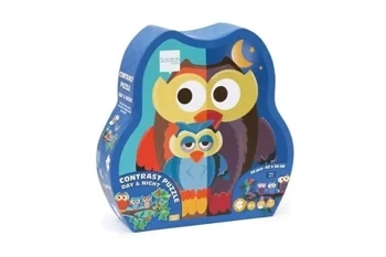 Dwustronne puzzle 39 XL Sowa "dzień i noc" - Scratch