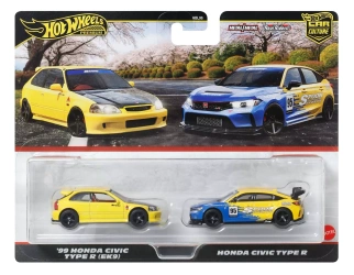 Hot Wheels Premium Kultowe auta Honda Civic Samochody 2-pak 1:64 Zestaw 3+ JBL00