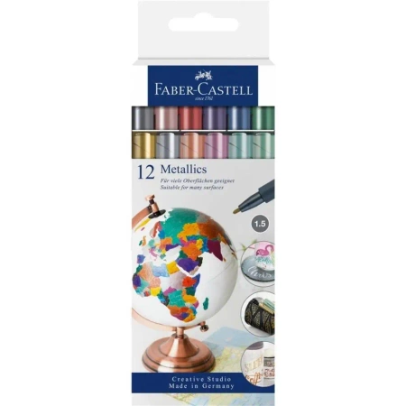 Pisak metaliczny metallic 12 kolorów - Faber Castell