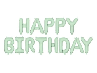 Balon foliowy Happy Birthday 340x35cm zieleń - PartyDeco