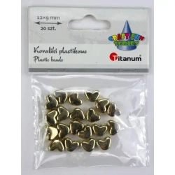 Koraliki plastikowe lustrzane serca 12x9mm 20szt - Titanum