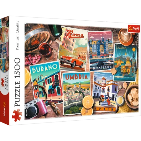 Puzzle 1500 Podróże po Europie 26199 - Trefl PAP