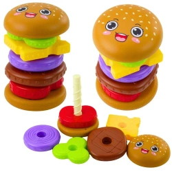 Układanka piramida hamburger 7el - Leantoys