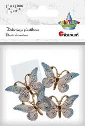 Dekoracje samoprzylepne motyle 38x23mm 4szt - Titanum