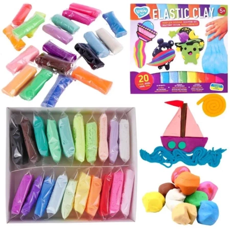 Zestaw lekkiej ciastoliny piankolina 20szt - Lovin