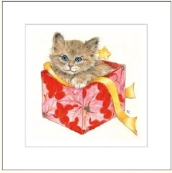 Karnet 16x16cm + koperta Kot rysowany - DaVinci