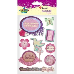 Naklejki papierowe 3D little princess mix 8szt - Titanum