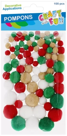 Ozdoba dekoracyjna Pompon 100szt/4kol Mix Cf Pbh 12/144