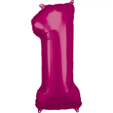 Balon foliowy cyfra 1 różowa 38x86cm - Amscan