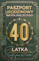 Karnet Urodziny 40 Nowy paszport męskie - YEKU