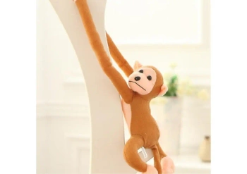 Maskotka małpka z dźwiękiem jasno brązowa 80cm - Leantoys