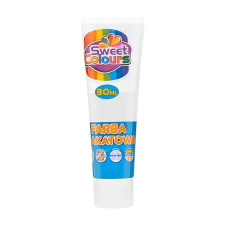 Farba plakatowa w tubie biała 30ml - Sweet colours