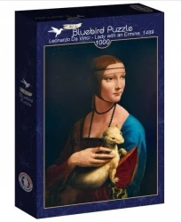 Puzzle 1000 Dama z łasiczką Leonardo da Vinci 1489 - Bluebird Puzzle