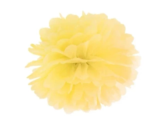 Pompon bibułowy żółty 25cm - PartyDeco