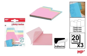 Karteczki samoprzylepne indeksujące przeźroczyste 3x20szt - MP Main Paper