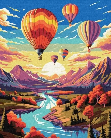 Malowanie po numerach - Lot balonem 40x50cm - Ideyka