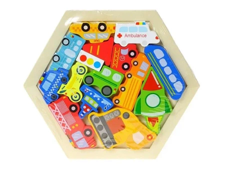 Układanka drewniana puzzle pojazdy - ADAR