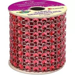 Taśma z kryształkami 50mm x 2m czerwona - Titanum