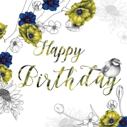 Karnet Swarovski kwadrat CL1410 Urodziny kwiaty - Clear Creations