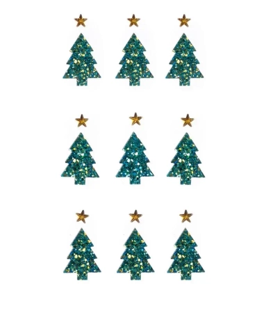Kryształki samoprzylepne choinki gwiazdki 18szt - Dalprint dpCraft