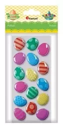 Naklejki wypukłe miękkie pisanki 20x25mm mix 32szt - Titanum
