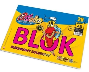 Blok rysunkowy A3 80g kolorowy 20 kartek - Alfa Pastello