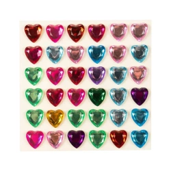 Kryształowe serduszka samoprzylepne 36szt - Arpex