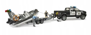 Dodge RAM 2500 Policyjny Pikap z łodzią - Bruder