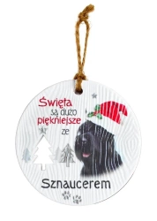 Zawieszka ceramiczna Boże Narodzenie Sznaucer - Kukartka