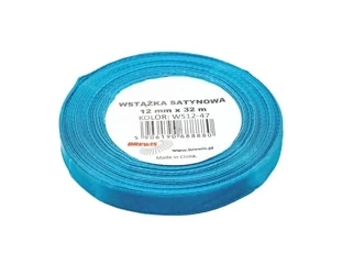 Wstążka satynowa turkus 12mmx32m - Brewis