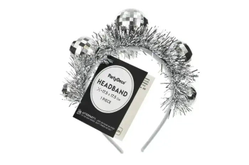 Opaska - Kule Disco, srebrny - 17,5x17,5cm