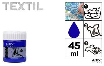 Farba do tkanin 45ml ciemnoniebieska (6szt) - Artix