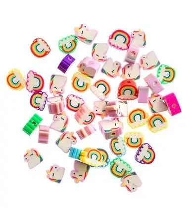 Koraliki polimerowe jednorożce i tęcze 1cm 48szt - Dalprint dpCraft