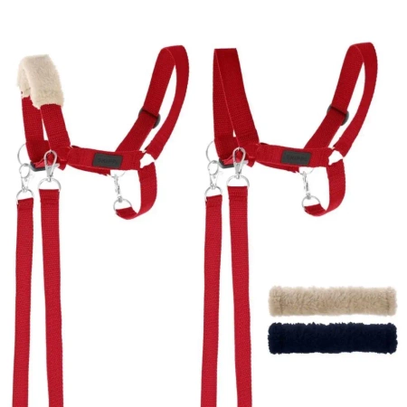 Kantar dla Hobby Horse wodze + futerka czerwony - Handlosfera