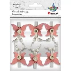 Klamerki drewniane z dekorem - Titanum