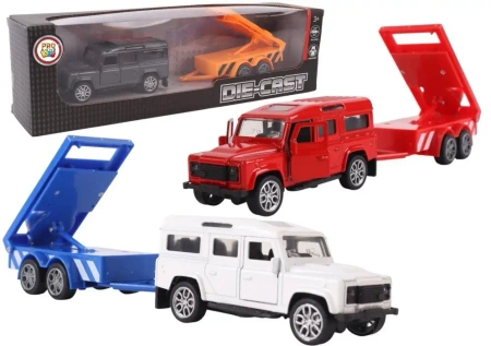 Samochód z przyczepą roboty drogowe metal mix - Pro Kids